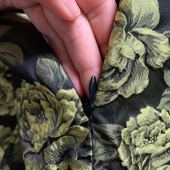 Women's Ganni Lemon Zest Jacquard Suiting Floral Sleeveless Mini Dress Size 36 - Picture 5 of 11